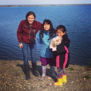 Me, Lenora, Flossie, and Tinkerbell near Kaktovik lagoon