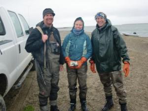 Roy, me, and Dr. Ken Dunton after a cold day in the field